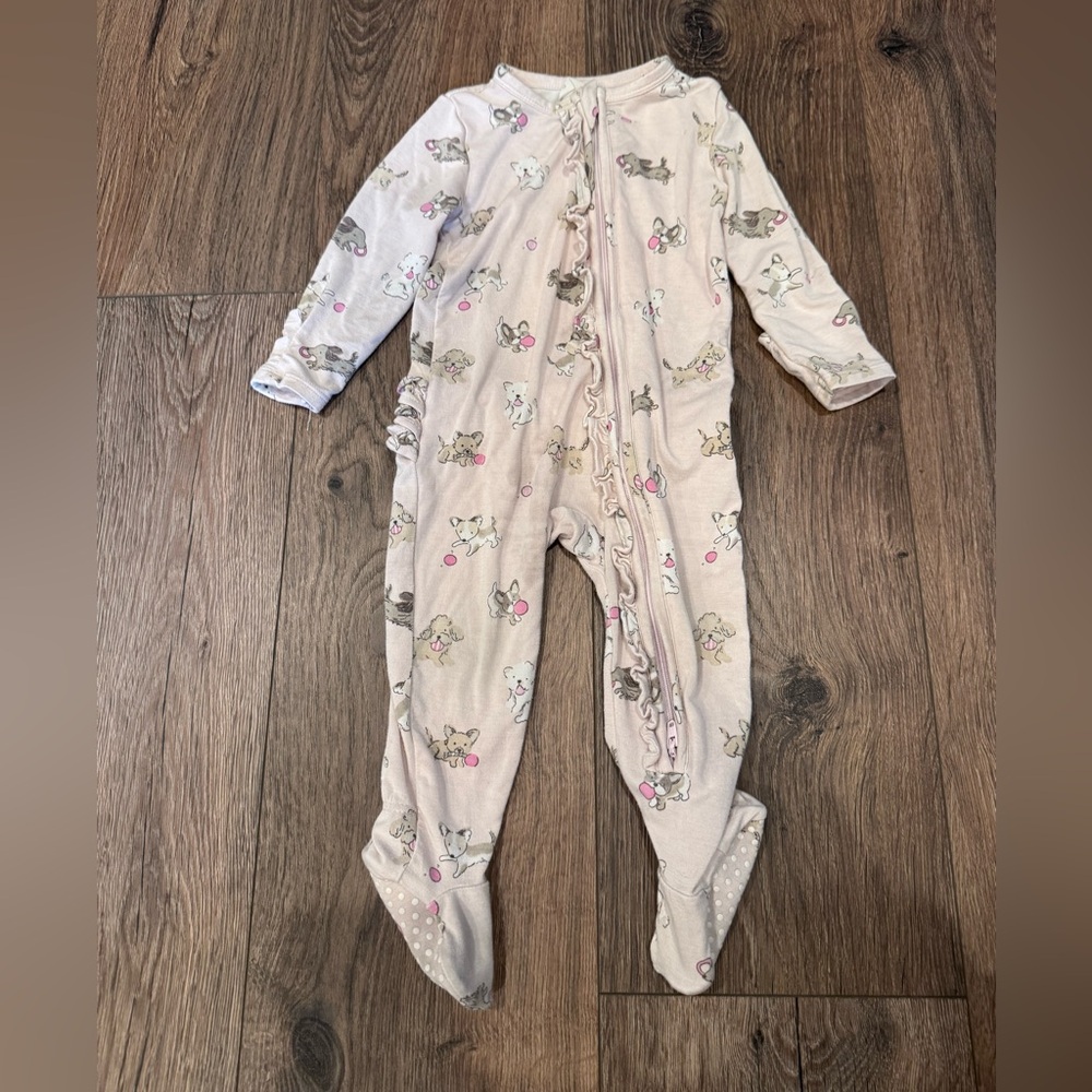 Tullabee Puppy Blush Footie Pajamas baby 6-9m